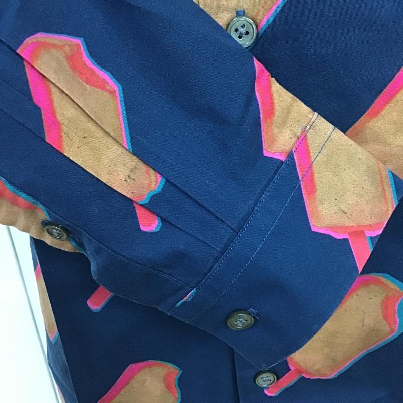 ポールスミス Paul Smith シャツ、ブラウス 長袖 PY-CR-66358 長袖シャツ 総柄シャツ カジュアルシャツ M プリント 紺 / ネイビー /  メンズ USED 古着 中古 10102490