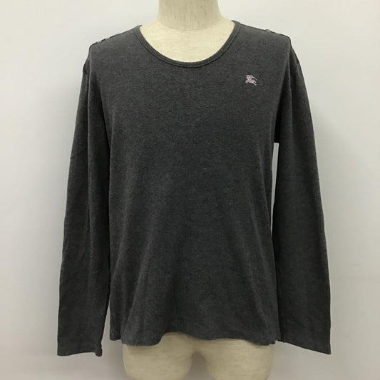 バーバリーブラックレーベル BURBERRY BLACK LABEL カットソー 長袖 BMV56-107-06 長袖Tシャツ クルーネックカットソー ホースロゴ 3 ロゴ、文字 灰 / グレー /  メンズ USED 古着 中古 10102493