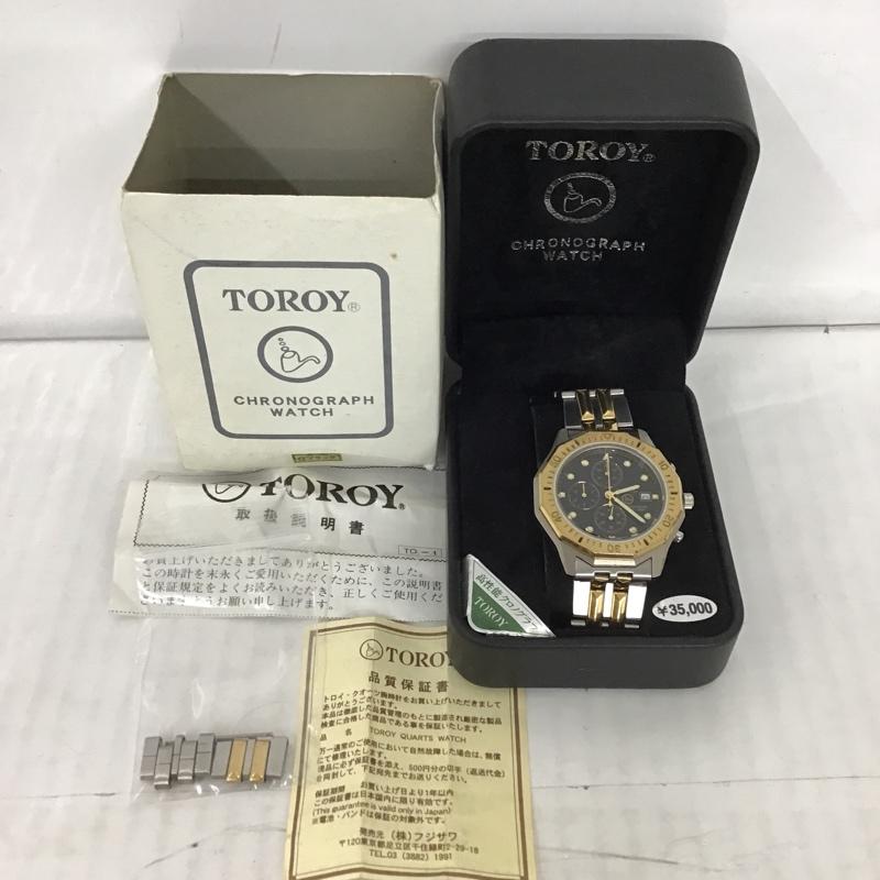 古着 USED 腕時計 アナログ（クォーツ式） TOROY 5ATM 箱有 ロゴ、文字 銀 / シルバー / X 金 / ゴールド /  メンズ USED 古着 中古 10102500