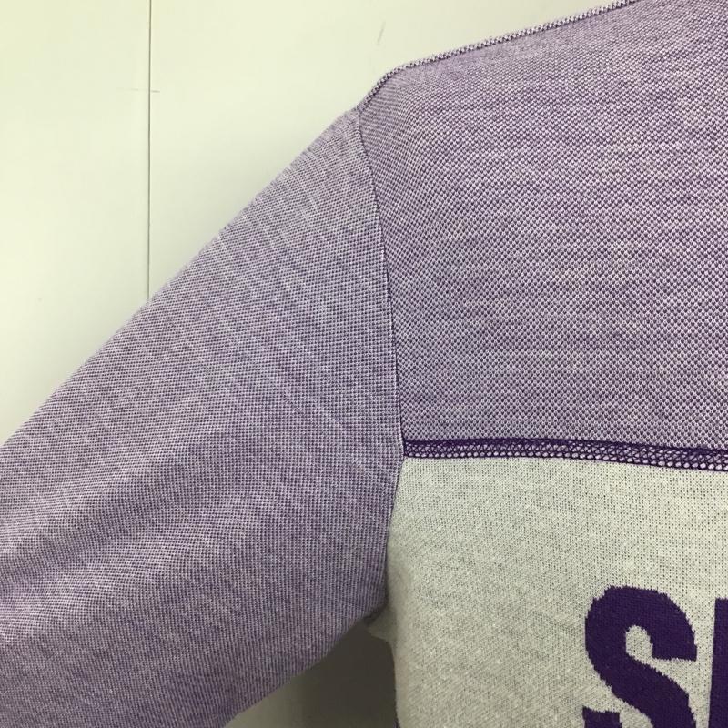 シュプリーム Supreme ニット、セーター 長袖 ロゴニットカットソー セーター クルーネック リブニット長袖カットソー M ロゴ、文字 紫 / パープル /  メンズ USED 古着 中古 10102506