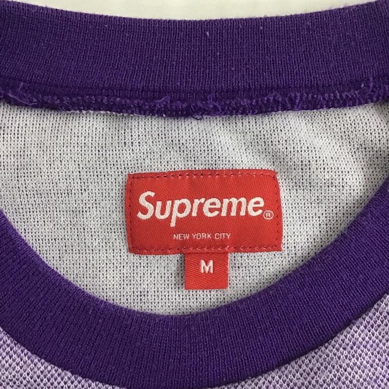シュプリーム Supreme ニット、セーター 長袖 ロゴニットカットソー セーター クルーネック リブニット長袖カットソー M ロゴ、文字 紫 / パープル /  メンズ USED 古着 中古 10102506