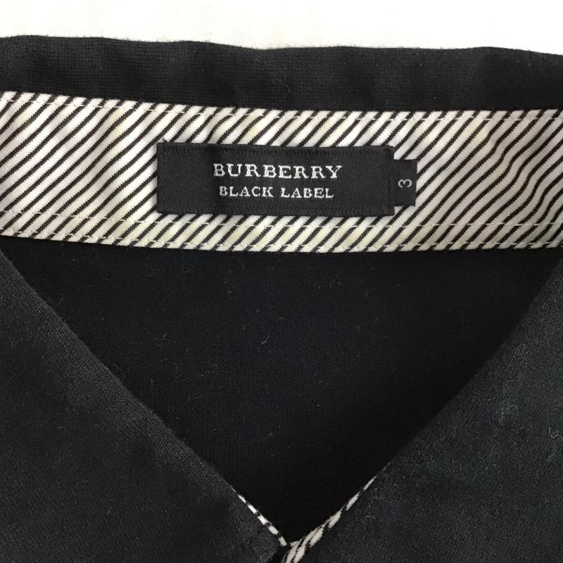 バーバリーブラックレーベル BURBERRY BLACK LABEL ポロシャツ 半袖 BMV38-826-09 ポロシャツ 半袖カットソー カラーシャツ 3 ロゴ、文字 黒 / ブラック /  メンズ USED 古着 中古 10102529