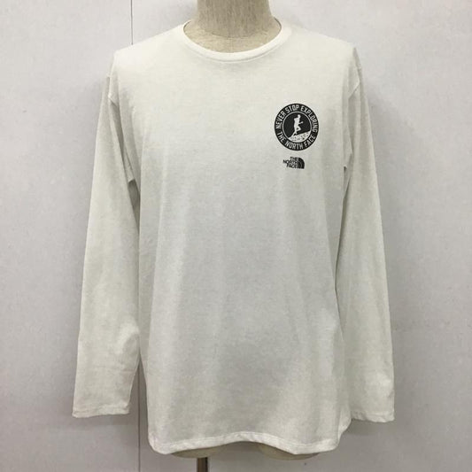 ザノースフェイス THE NORTH FACE カットソー 長袖 NT82287 ロングスリーブアクテビティパッチロゴティー クルーネックカットソー 長袖Tシャツ L ロゴ、文字 白 / ホワイト /  メンズ USED 古着 中古 10102551