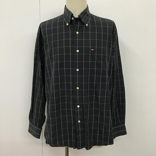 トミーヒルフィガー TOMMY HILFIGER シャツ、ブラウス 長袖 長袖シャツ ボタンダウンシャツ チェックシャツ カラーシャツ チェック 黒 / ブラック /  メンズ USED 古着 中古 10102568