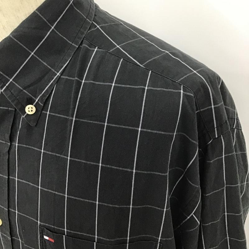 トミーヒルフィガー TOMMY HILFIGER シャツ、ブラウス 長袖 長袖シャツ ボタンダウンシャツ チェックシャツ カラーシャツ チェック 黒 / ブラック /  メンズ USED 古着 中古 10102568