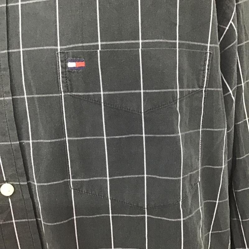 トミーヒルフィガー TOMMY HILFIGER シャツ、ブラウス 長袖 長袖シャツ ボタンダウンシャツ チェックシャツ カラーシャツ チェック 黒 / ブラック /  メンズ USED 古着 中古 10102568