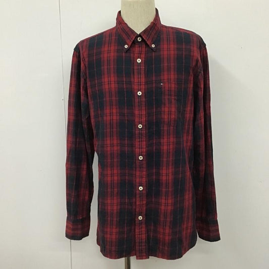 トミーヒルフィガー TOMMY HILFIGER シャツ、ブラウス 長袖 長袖シャツ チェックシャツ ボタンダウンシャツ カジュアルシャツ L チェック 赤 / レッド / X 紺 / ネイビー /  メンズ USED 古着 中古 10102575