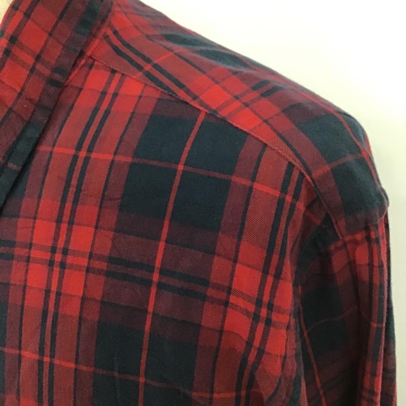 トミーヒルフィガー TOMMY HILFIGER シャツ、ブラウス 長袖 長袖シャツ チェックシャツ ボタンダウンシャツ カジュアルシャツ L チェック 赤 / レッド / X 紺 / ネイビー /  メンズ USED 古着 中古 10102575