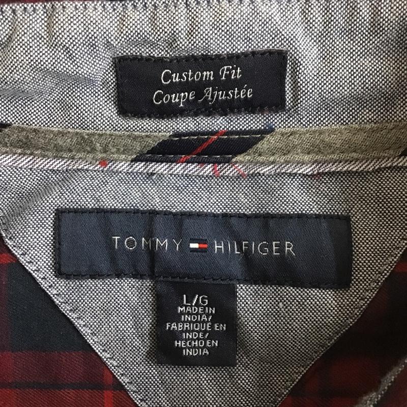 トミーヒルフィガー TOMMY HILFIGER シャツ、ブラウス 長袖 長袖シャツ チェックシャツ ボタンダウンシャツ カジュアルシャツ L チェック 赤 / レッド / X 紺 / ネイビー /  メンズ USED 古着 中古 10102575