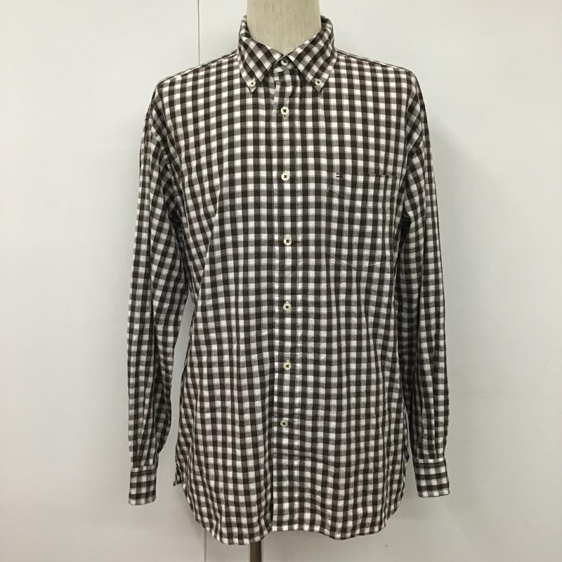 トミーヒルフィガー TOMMY HILFIGER シャツ、ブラウス 長袖 長袖シャツ チェックシャツ ボタンダウンシャツ カジュアルシャツ M チェック 白 / ホワイト / X 茶 / ブラウン /  メンズ USED 古着 中古 10102576