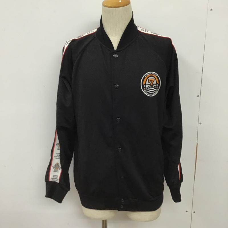 ジーユー GU ジャケット、上着 ジャンパー、ブルゾン 341-314536 トラックジャケット アウター ジャージ STUDIOSEVEN コラボ M ロゴ、文字 黒 / ブラック /  メンズ USED 古着 中古 10102580