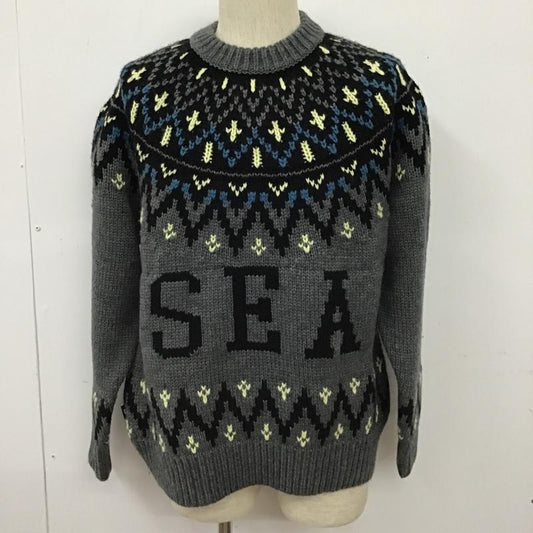 ウィンダンシー WIND AND SEA ニット、セーター 長袖 長袖ニット セーター クルーネックセーター 長袖カットソー M プリント マルチカラー / マルチカラー /  メンズ USED 古着 中古 10102589