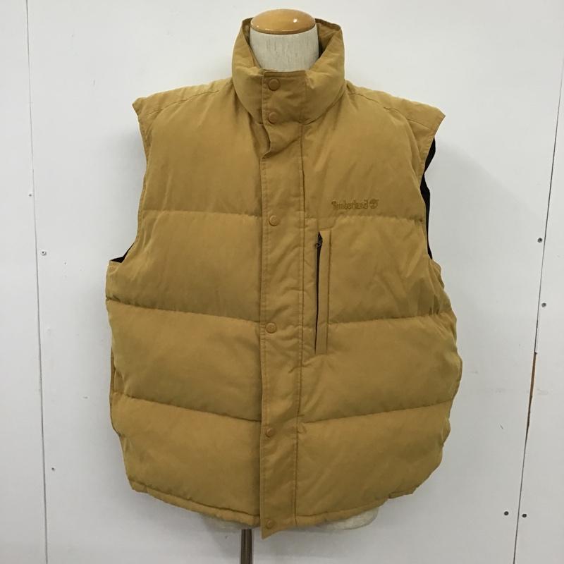 ティンバーランド Timberland ベスト ベスト ダウンベスト ダウンジャケット ジップアップダウン XL ロゴ、文字 ベージュ / ベージュ /  メンズ USED 古着 中古 10102592