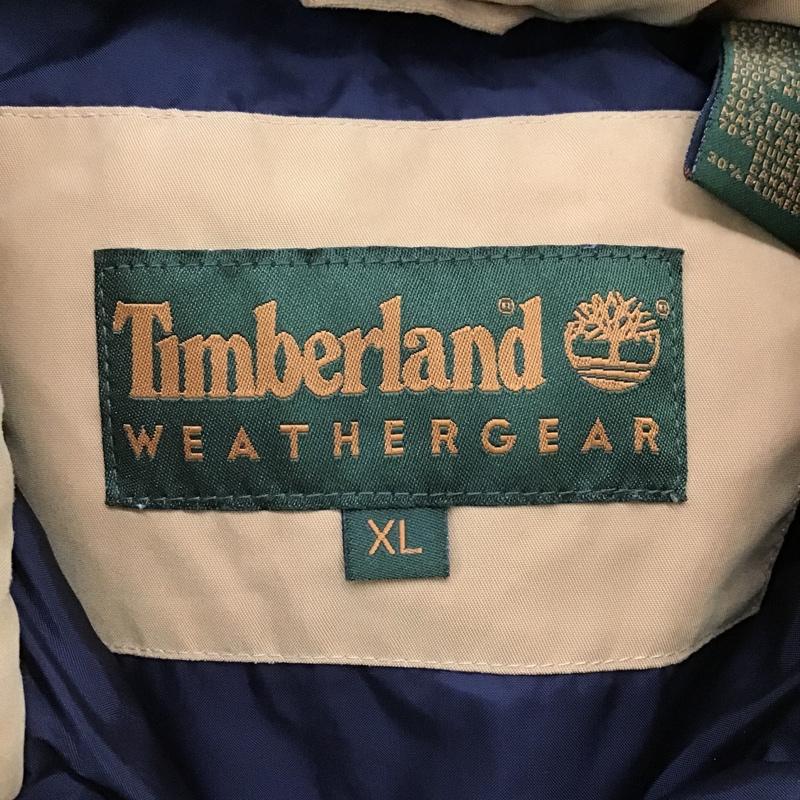 ティンバーランド Timberland ベスト ベスト ダウンベスト ダウンジャケット ジップアップダウン XL ロゴ、文字 ベージュ / ベージュ /  メンズ USED 古着 中古 10102592