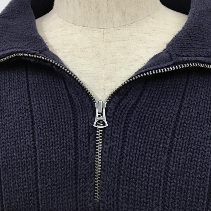 ポロジーンズ Polo Jeans Co. ニット、セーター 長袖 長袖ニット セーター 90s ジップアップセーター XL ロゴ、文字 紺 / ネイビー /  メンズ USED 古着 中古 10102596