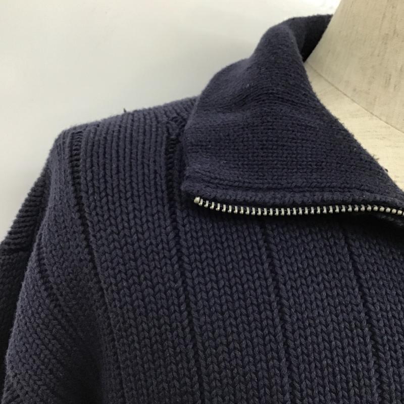ポロジーンズ Polo Jeans Co. ニット、セーター 長袖 長袖ニット セーター 90s ジップアップセーター XL ロゴ、文字 紺 / ネイビー /  メンズ USED 古着 中古 10102596