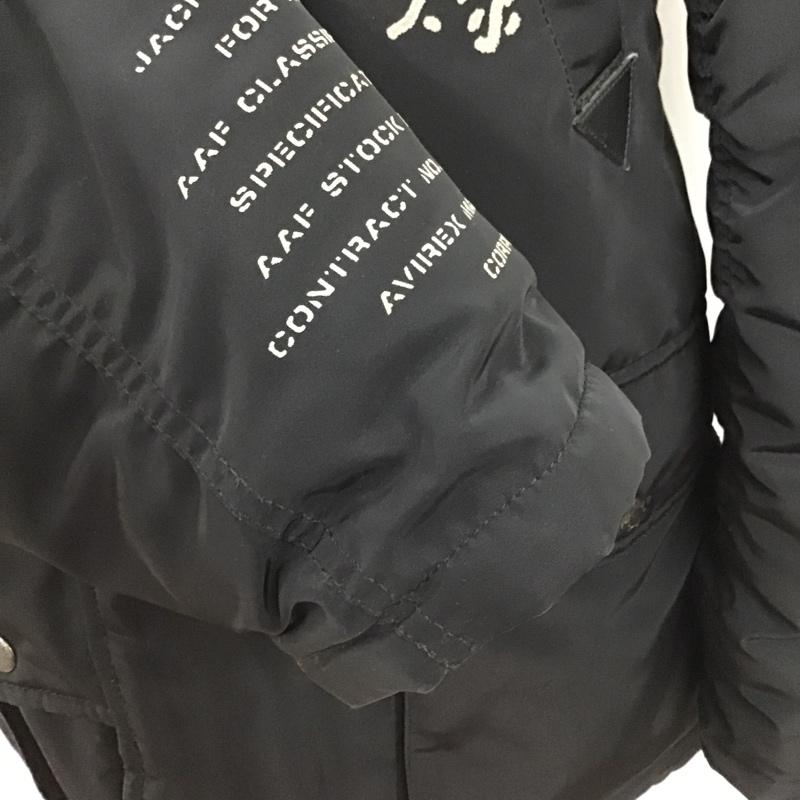 アヴィレックス AVIREX ジャケット、上着 ジャンパー、ブルゾン ジップアップジャケット フライトジャケット アウター ダウンジャケット M ロゴ、文字 黒 / ブラック /  メンズ USED 古着 中古 10102598