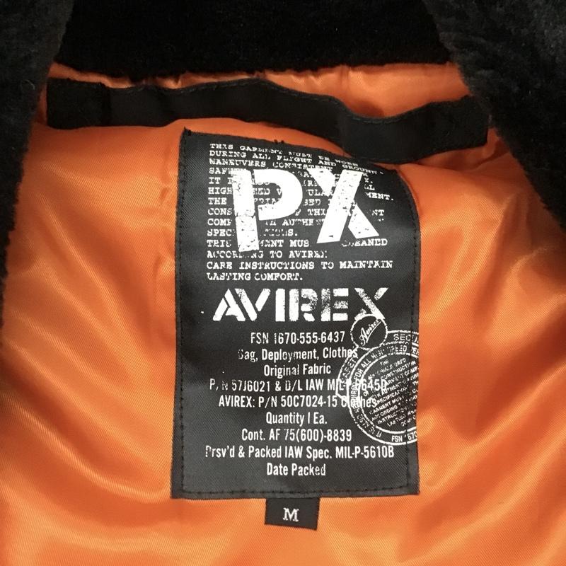 アヴィレックス AVIREX ジャケット、上着 ジャンパー、ブルゾン ジップアップジャケット フライトジャケット アウター ダウンジャケット M ロゴ、文字 黒 / ブラック /  メンズ USED 古着 中古 10102598