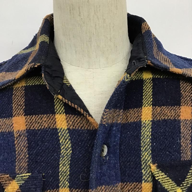 古着 USED シャツ、ブラウス 長袖 長袖シャツ チェックシャツ 70s カラーシャツ L チェック マルチカラー / マルチカラー /  メンズ USED 古着 中古 10102602