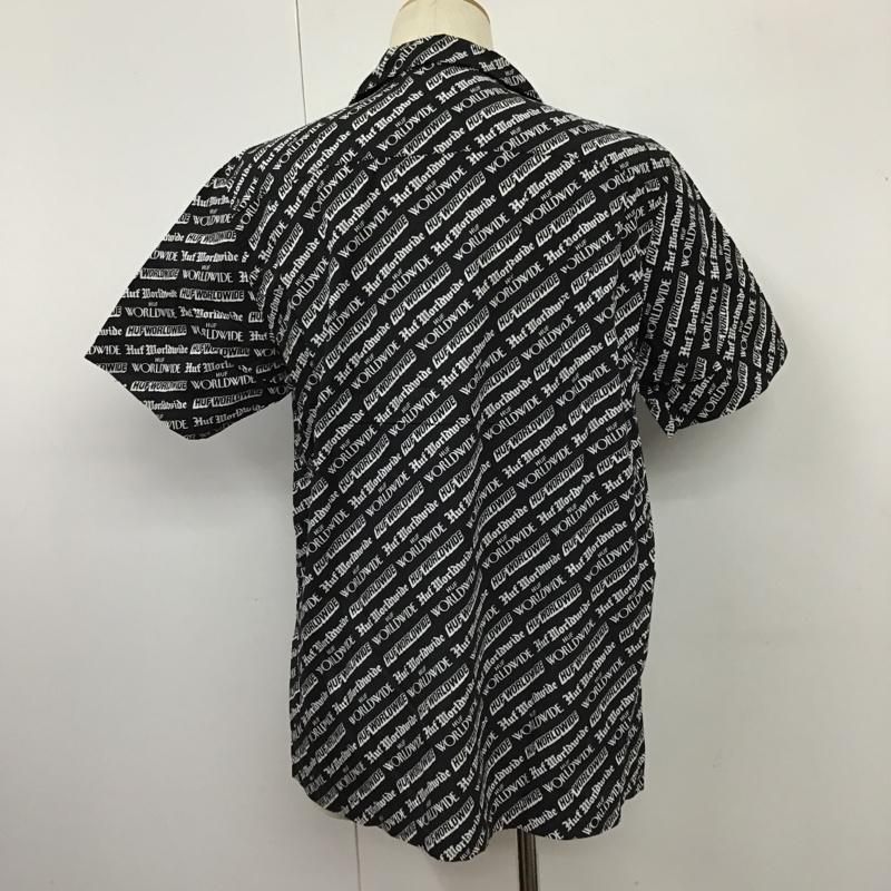 ハフ HUF シャツ、ブラウス 半袖 半袖シャツ カラーシャツ プリントシャツ M ロゴ、文字 白 / ホワイト / X 黒 / ブラック /  メンズ USED 古着 中古 10102614