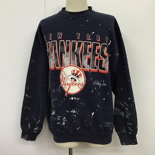古着 USED トレーナー 長袖 長袖スウェット 長袖トレーナー リブカットソー 長袖カットソー プリントトレーナー 90s XL プリント 紺 / ネイビー /  メンズ USED 古着 中古 10102615