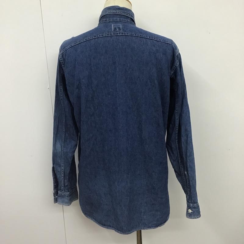 ポスト POST シャツ、ブラウス 長袖 デニムシャツ 長袖シャツ カラーシャツ ポケットシャツ S 無地 インディゴ / インディゴ /  メンズ USED 古着 中古 10102627
