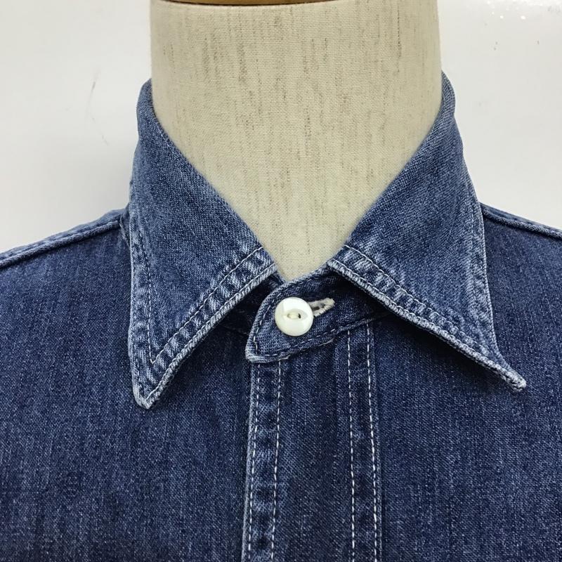 ポスト POST シャツ、ブラウス 長袖 デニムシャツ 長袖シャツ カラーシャツ ポケットシャツ S 無地 インディゴ / インディゴ /  メンズ USED 古着 中古 10102627