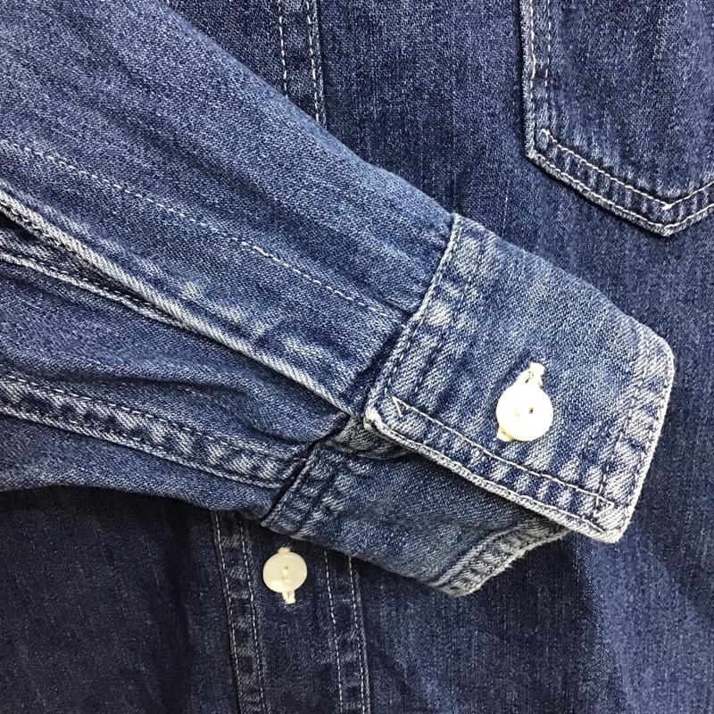 ポスト POST シャツ、ブラウス 長袖 デニムシャツ 長袖シャツ カラーシャツ ポケットシャツ S 無地 インディゴ / インディゴ /  メンズ USED 古着 中古 10102627