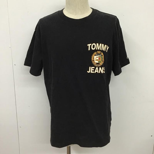 トミー ジーンズ TOMMY JEANS Tシャツ 半袖 半袖カットソー プリントTシャツ クルーネックカットソー M ロゴ、文字 黒 / ブラック /  メンズ USED 古着 中古 10102630