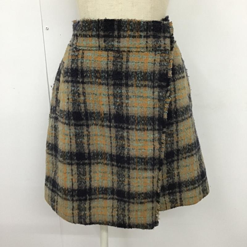 ケービーエフ KBF スカート ミニスカート 巻きスカート チェック マルチカラー / マルチカラー /  レディース USED 古着 中古 10102653