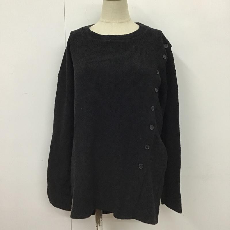 アズールバイマウジー AZUL BY MOUSSY カットソー 長袖 250DAH80-143I ショルダースリットボタントップ 長袖カットソー クルーネックカットソー S 無地 黒 / ブラック /  レディース USED 古着 中古 10102658