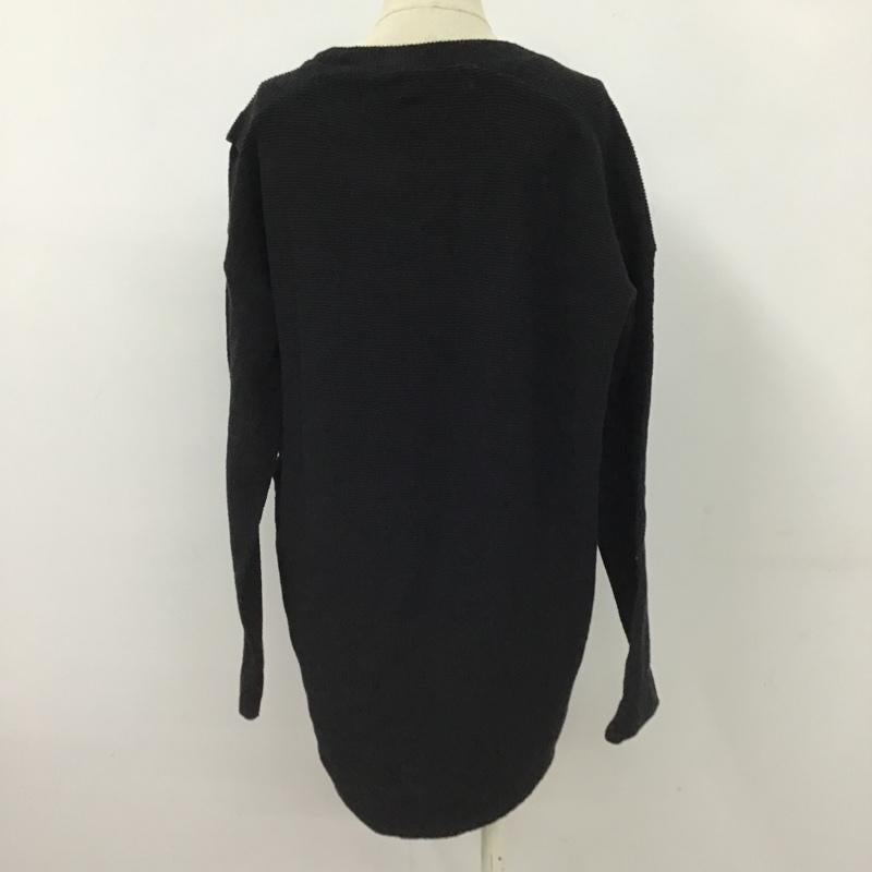 アズールバイマウジー AZUL BY MOUSSY カットソー 長袖 250DAH80-143I ショルダースリットボタントップ 長袖カットソー クルーネックカットソー S 無地 黒 / ブラック /  レディース USED 古着 中古 10102658