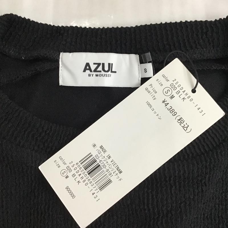 アズールバイマウジー AZUL BY MOUSSY カットソー 長袖 250DAH80-143I ショルダースリットボタントップ 長袖カットソー クルーネックカットソー S 無地 黒 / ブラック /  レディース USED 古着 中古 10102658