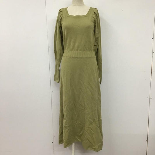 アズールバイマウジー AZUL BY MOUSSY ワンピース ロングスカート 250EAC73-509I SQUARENECKKNITONEPIECE ロングワンピース 長袖ワンピース スクエアネック S 無地 緑 / グリーン /  レディース USED 古着 中古 10102659