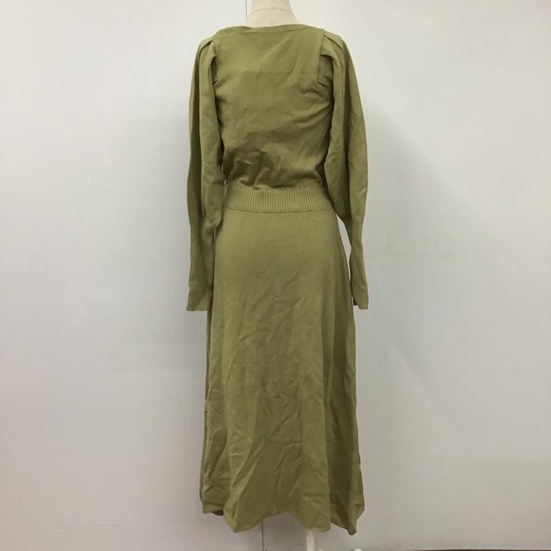 アズールバイマウジー AZUL BY MOUSSY ワンピース ロングスカート 250EAC73-509I SQUARENECKKNITONEPIECE ロングワンピース 長袖ワンピース スクエアネック S 無地 緑 / グリーン /  レディース USED 古着 中古 10102659