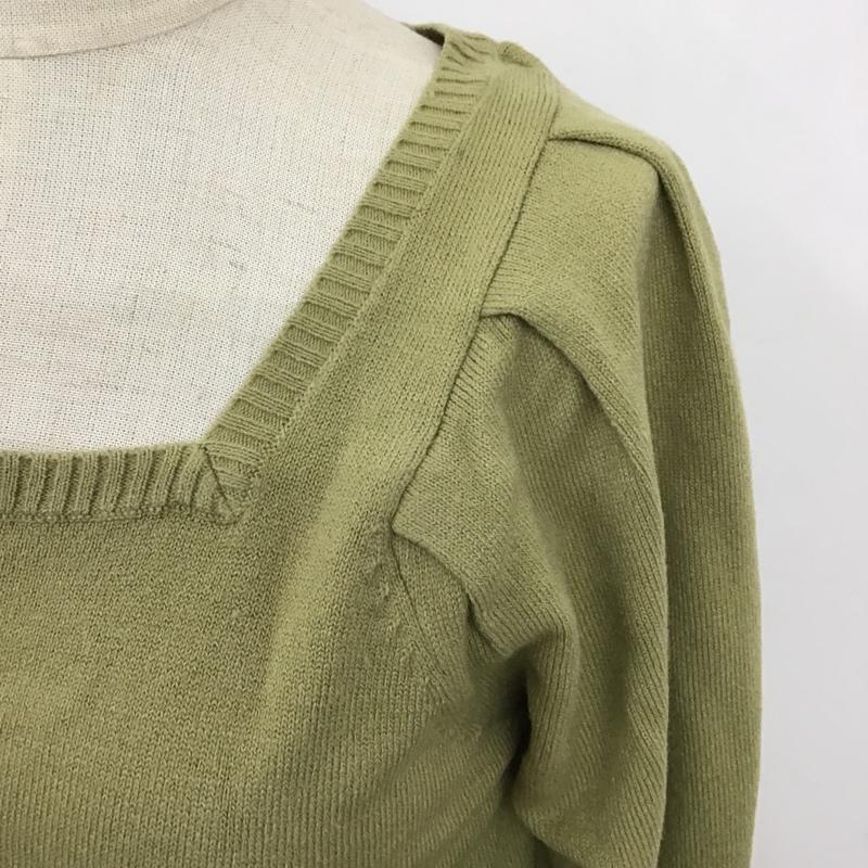 アズールバイマウジー AZUL BY MOUSSY ワンピース ロングスカート 250EAC73-509I SQUARENECKKNITONEPIECE ロングワンピース 長袖ワンピース スクエアネック S 無地 緑 / グリーン /  レディース USED 古着 中古 10102659