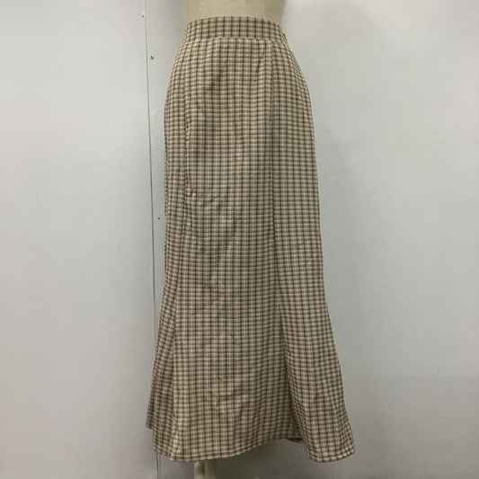 アースミュージックアンドエコロジー earth music&ecology スカート ロングスカート 1C28L1L0100 マーメイドスカート ロングスカート フレアスカート チェックスカート FREE 総柄 X チェック 茶 / ブラウン /  レディース USED 古着 中古 10102660