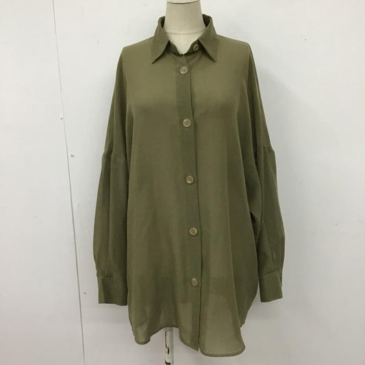 マウジー MOUSSY シャツ、ブラウス 長袖 010DSM30-0910 SHEERLOOSESHIRT 長袖シャツ カラーシャツ FREE 無地 カーキ / カーキ /  レディース USED 古着 中古 10102663