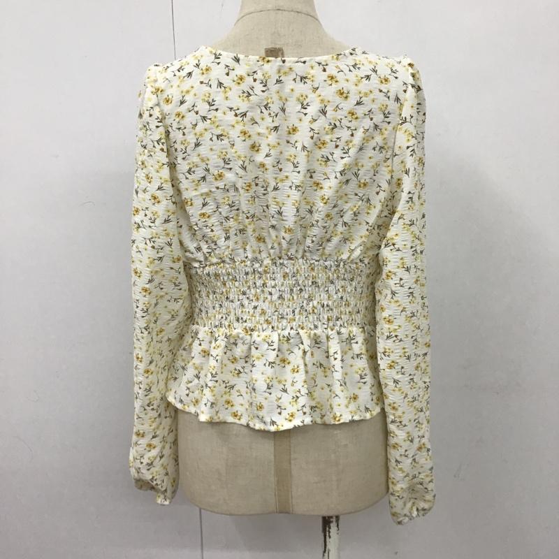 フリーズマート FREE'S MART カットソー 長袖 131-3110014 小花柄フロントドロストブラウス 長袖シャツ ショート丈シャツ FREE 総柄 X 花柄 白 / ホワイト /  レディース USED 古着 中古 10102665