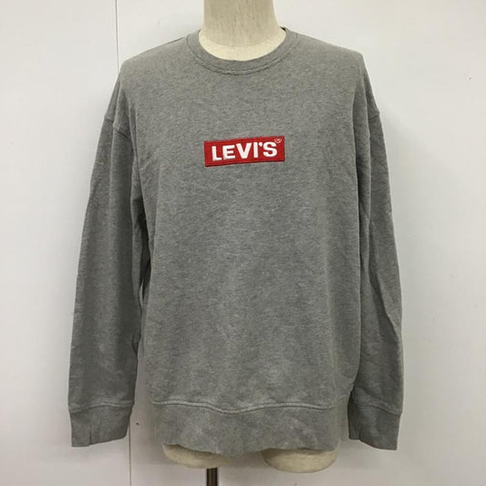 リーバイス Levi's トレーナー 長袖 PC9-37743-0002 ロゴ刺繍スウェット 長袖トレーナー クルーネックスウェット M ロゴ、文字 灰 / グレー /  メンズ USED 古着 中古 10102691