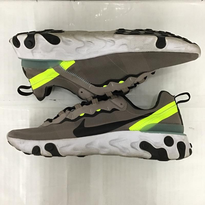 ナイキ NIKE スニーカー スニーカー BQ6166-201 REACT ELEMENT 55 28.5cm 28.5cm ロゴ、文字 灰 / グレー / X 黒 / ブラック / X 黄 / イエロー / X 白 / ホワイト /  メンズ USED 古着 中古 10102717