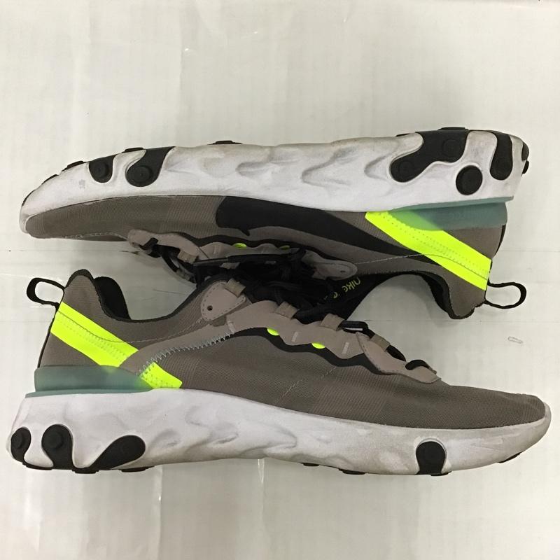 ナイキ NIKE スニーカー スニーカー BQ6166-201 REACT ELEMENT 55 28.5cm 28.5cm ロゴ、文字 灰 / グレー / X 黒 / ブラック / X 黄 / イエロー / X 白 / ホワイト /  メンズ USED 古着 中古 10102717