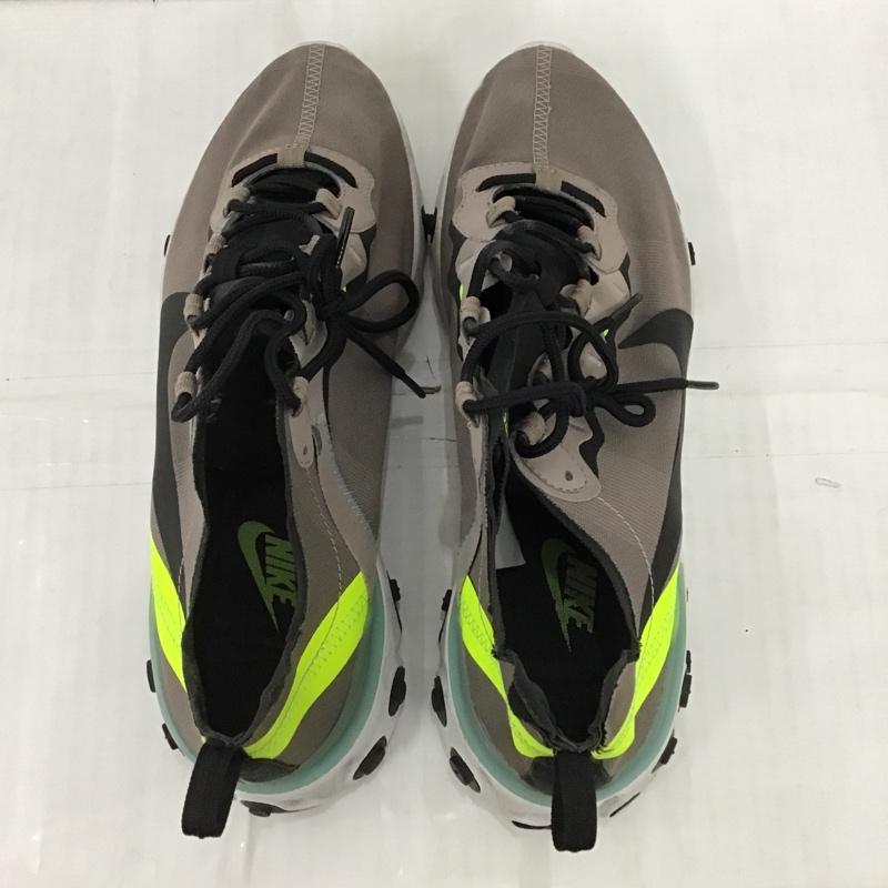 ナイキ NIKE スニーカー スニーカー BQ6166-201 REACT ELEMENT 55 28.5cm 28.5cm ロゴ、文字 灰 / グレー / X 黒 / ブラック / X 黄 / イエロー / X 白 / ホワイト /  メンズ USED 古着 中古 10102717