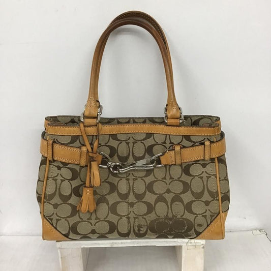コーチ COACH ハンドバッグ ハンドバッグ F08K06 シグネチャー 総柄 ベージュ / ベージュ / X 茶 / ブラウン /  レディース USED 古着 中古 10102724