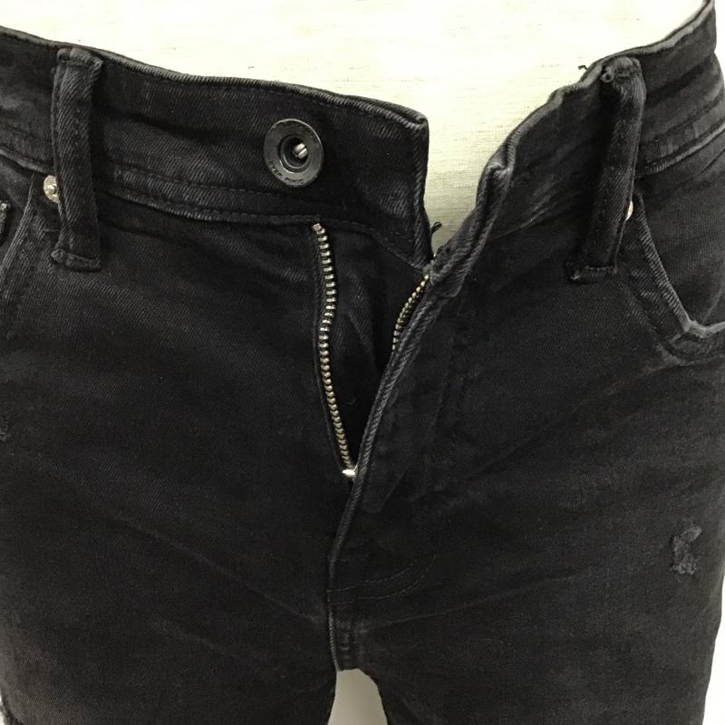 ザラ ZARA パンツ デニム、ジーンズ ダメージ 38 無地 黒 / ブラック /  メンズ USED 古着 中古 10102731