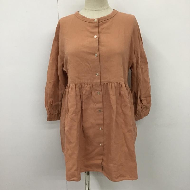 グローバルワーク GLOBAL WORK カットソー 七分袖 M 無地 茶 / ブラウン /  レディース USED 古着 中古 10102756