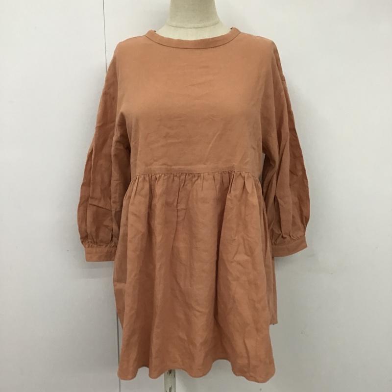 グローバルワーク GLOBAL WORK カットソー 七分袖 M 無地 茶 / ブラウン /  レディース USED 古着 中古 10102756