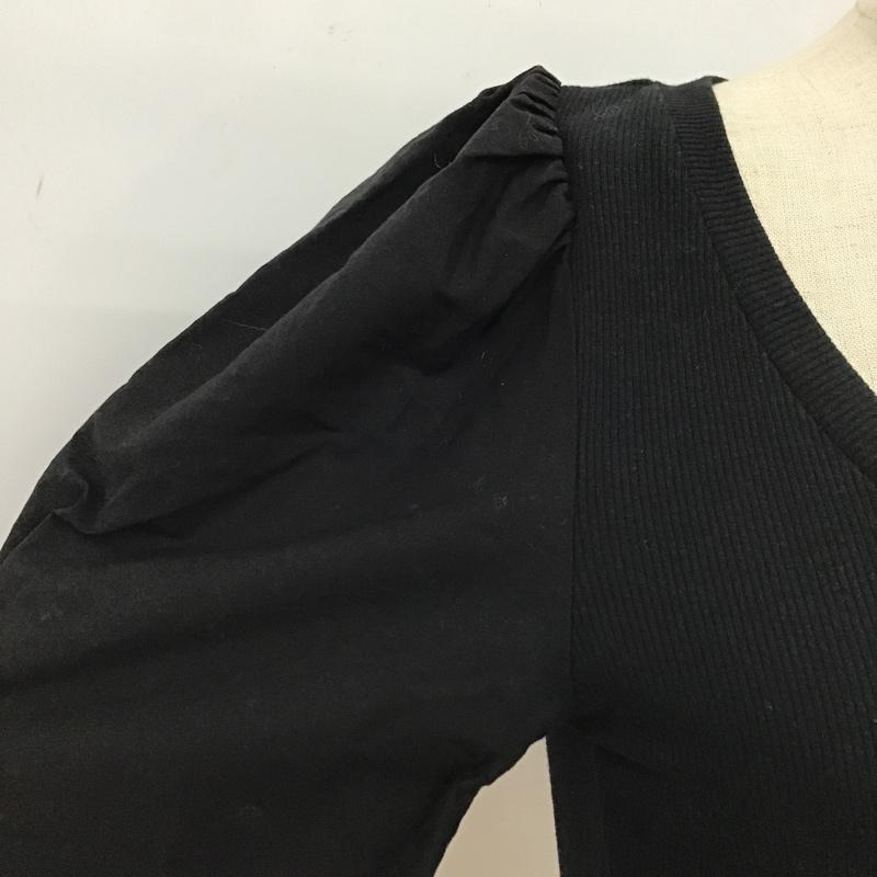 ザラ ZARA カットソー 長袖 M 無地 黒 / ブラック /  レディース USED 古着 中古 10102766