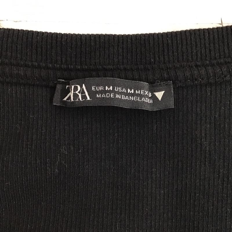 ザラ ZARA カットソー 長袖 M 無地 黒 / ブラック /  レディース USED 古着 中古 10102766