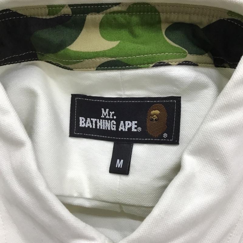 アベイシングエイプ A BATHING APE シャツ、ブラウス 長袖 ボタンダウンシャツ M 無地 白 / ホワイト /  メンズ USED 古着 中古 10102817